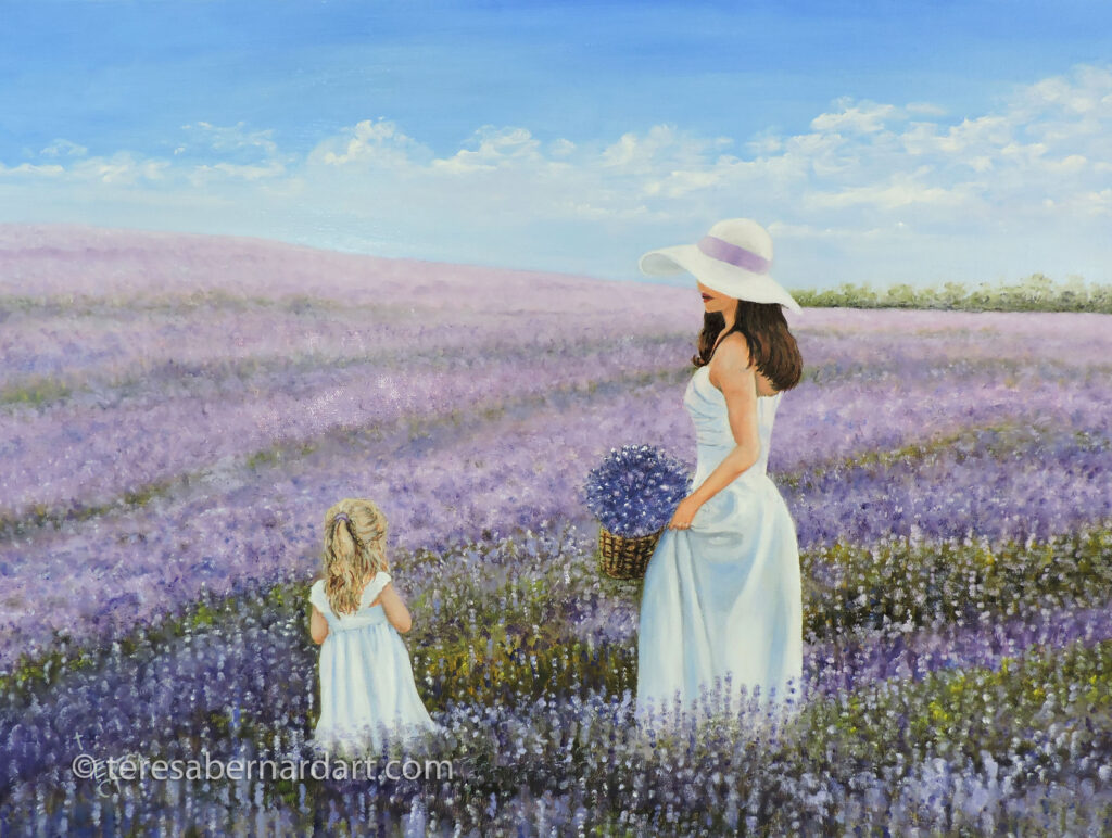 Sisters in Lavender painting