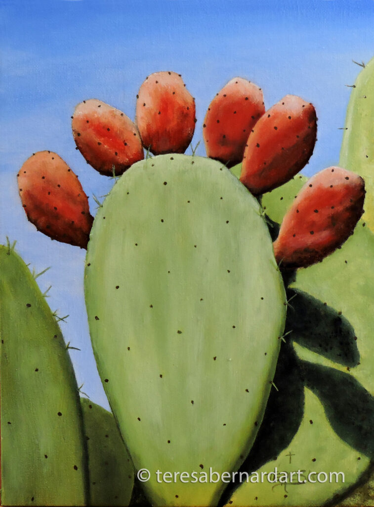 Prickly Pear Cactus painting