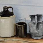 rustic jugs oil painting