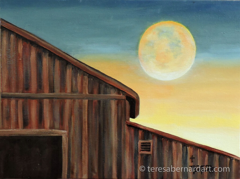 weathered barn painting