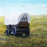 covered wagon wall artwork