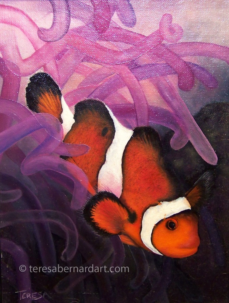 saltwater fish clownfish painting