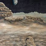 lunar footprint painting