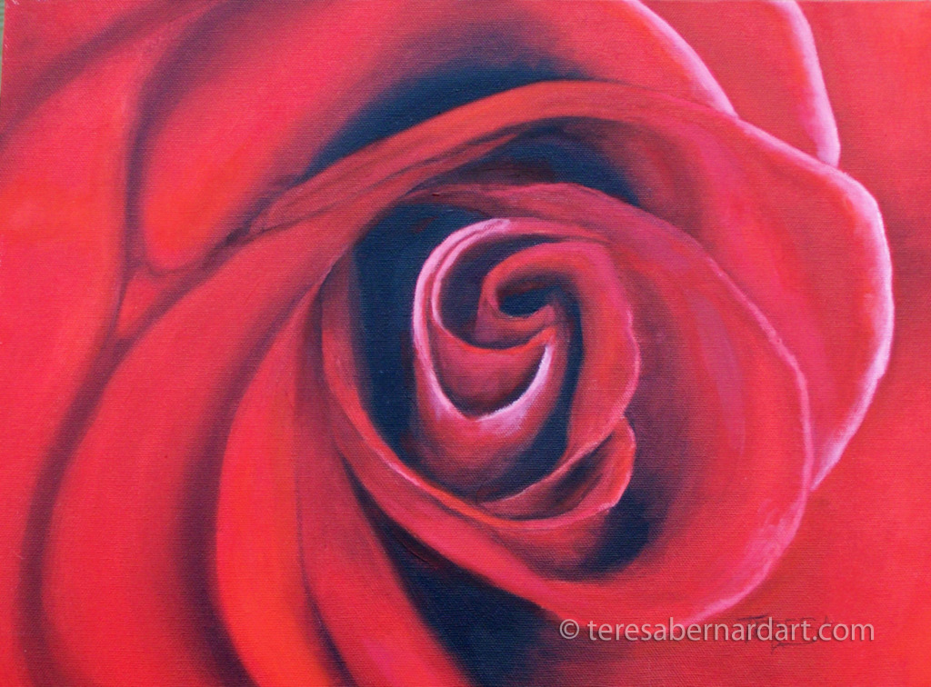 red rose painting