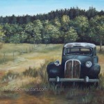 vintage car tire painting