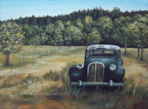 automotive art vintage V8 car painting