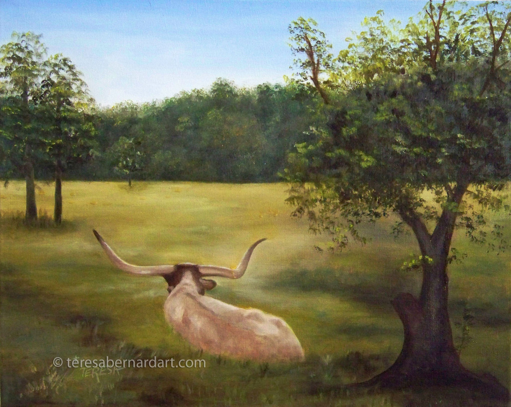 Texas longhorn painting