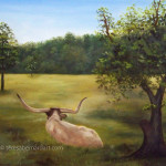 longhorn cow oil painting