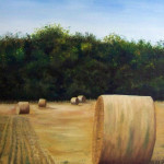 Life in Texas — Round Hay Bales painting