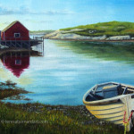 oil painting of peggy's cove