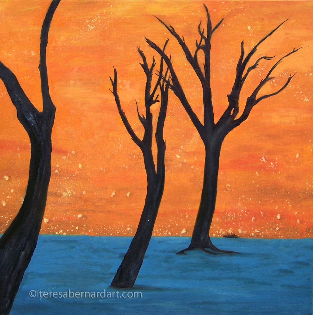 camelthorn trees painting