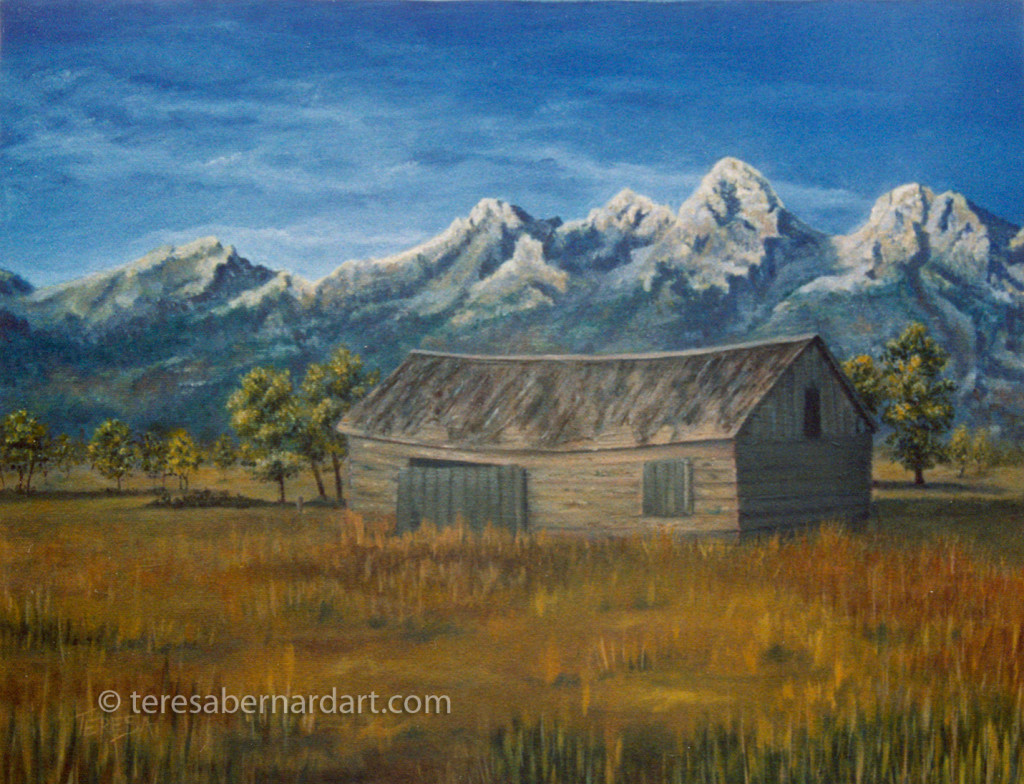 Grand Teton Mountains painting