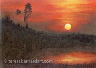 Texas sunset painting