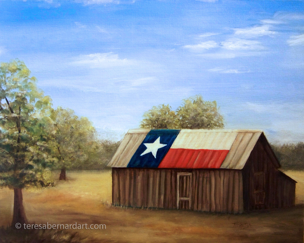 Texas Flag Barn painting