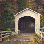 painting of covered bridge