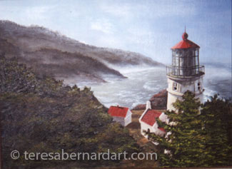 Heceta Head Lighthouse painting