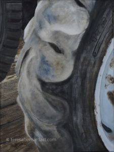 showing texture of tractor tire closeup 