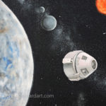 outer space travel oil painting