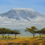 Africa national park mountain painting