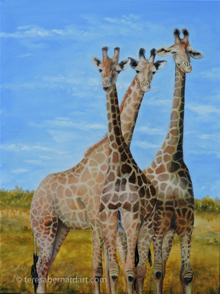 giraffes painting