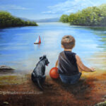 A Boy and His Dog painting by Teresa Bernard