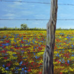 Fence Post in the Meadow painting