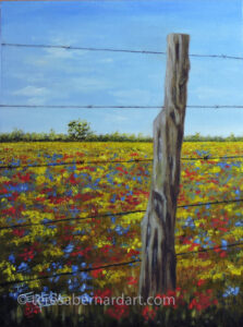 fence post and meadow horizon line