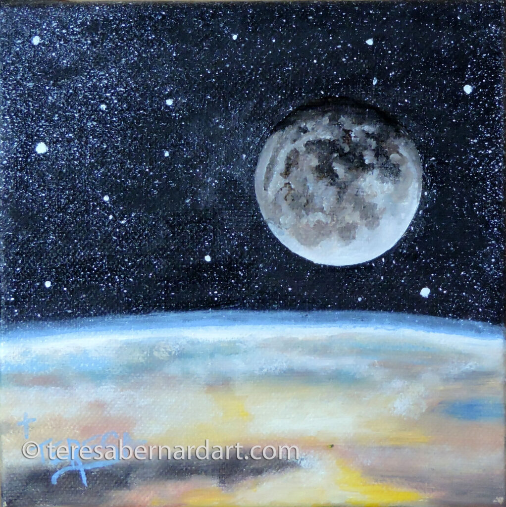 moon and earth painting