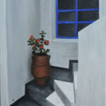 blue windows oil painting