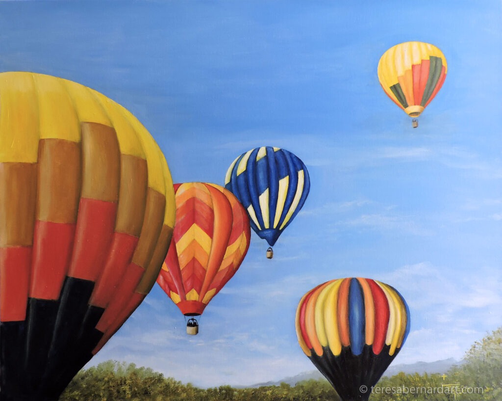 hot air balloons painting