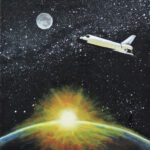 lunar space shuttle painting