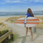 surfer girl painting