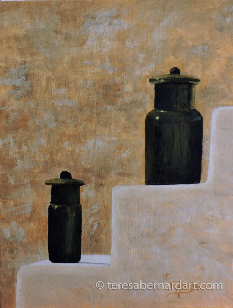 black jars still life artwork