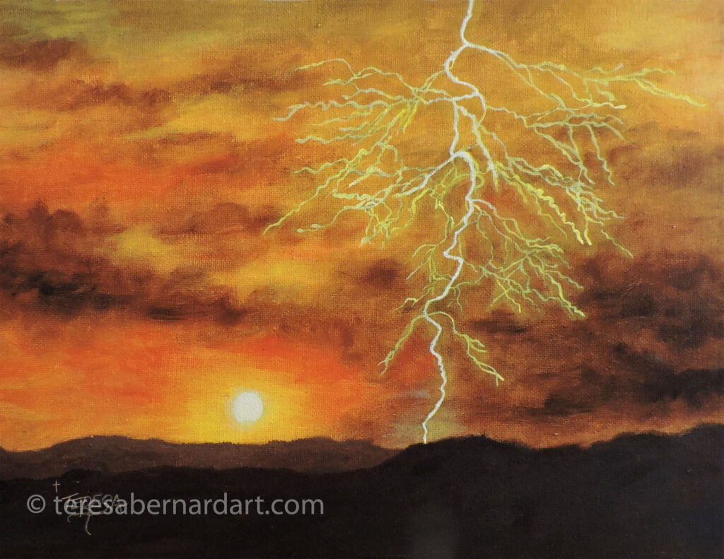 stormy sunset painting