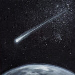 space art painting of comet