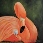 Flamingo and Chick painting